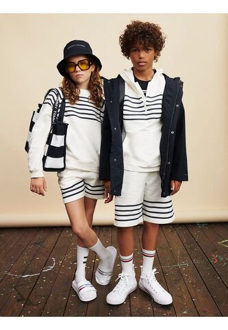 Saco Con Rayas Marineras Y Logo Niña Blanco Tommy Hilfiger Tommy Hilfiger