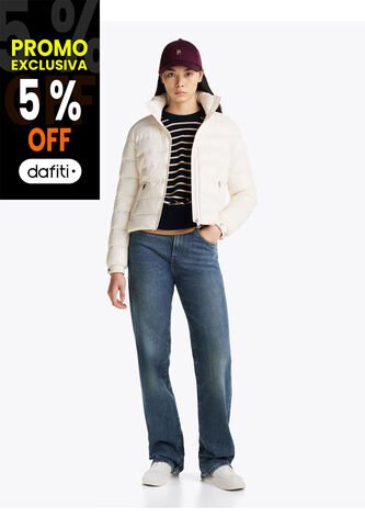 Rompe Blanco Viento Acolchada Brillante De Plumón Tommy Hilfiger Tommy Hilfiger