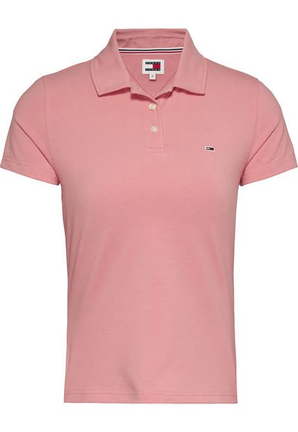 Polo Rosa Essential De Corte Slim Tommy Jeans