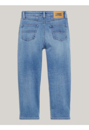 Jeans Azul Niña De Pierna Cónica Con Lavado Ligero Tommy Hilfiger