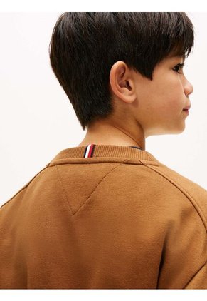 Saco Café De Cuello Redondo Con Logo Tommy Hilfiger