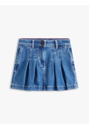 Minifalda Azul Denim Plisada Tommy Hilfiger