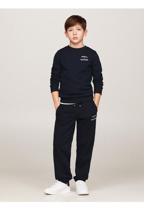 Jogger Para Niño Azul De Corte Clásico Con Logo Tommy Hilfiger