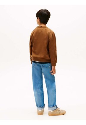 Saco Café De Cuello Redondo Con Logo Tommy Hilfiger