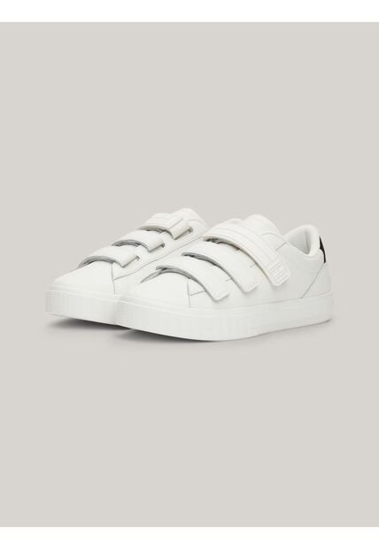 Tenis Blanco De Cuero Con Cierre De Velcro Tommy Hilfiger