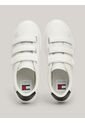 Tenis Blanco De Cuero Con Cierre De Velcro Tommy Hilfiger de Tommy Hilfiger