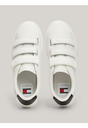 Tenis Blanco De Cuero Con Cierre De Velcro Tommy Hilfiger