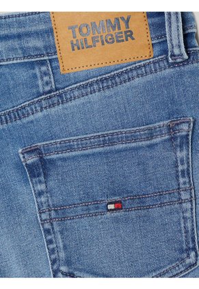 Jeans Azul Niña De Pierna Cónica Con Lavado Ligero Tommy Hilfiger