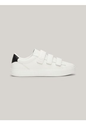 Tenis Blanco De Cuero Con Cierre De Velcro Tommy Hilfiger