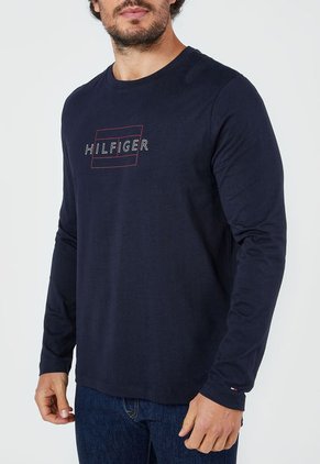 Camiseta Manga Larga Azul-Rojo-Blanco Tommy Hilfiger