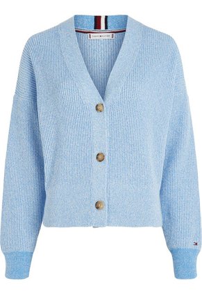Cárdigan De Corte Cropped Y Amplio Mujer Celeste Tommy Hilfiger