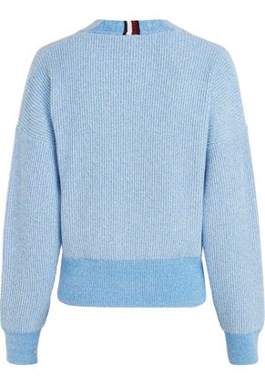 Cárdigan De Corte Cropped Y Amplio Mujer Celeste Tommy Hilfiger