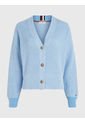 Cárdigan De Corte Cropped Y Amplio Mujer Celeste Tommy Hilfiger de Tommy Hilfiger
