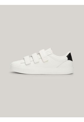 Tenis Blanco De Cuero Con Cierre De Velcro Tommy Hilfiger
