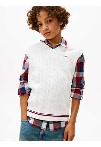 Chaleco Blanco De Punto Trenzado Tommy Hilfiger Tommy Hilfiger