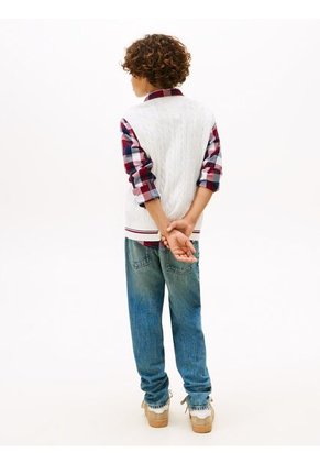 Chaleco Blanco De Punto Trenzado Tommy Hilfiger