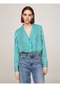 Camisa Verde De Rayas Con Corte Amplio Tommy Hilfiger de Tommy Hilfiger