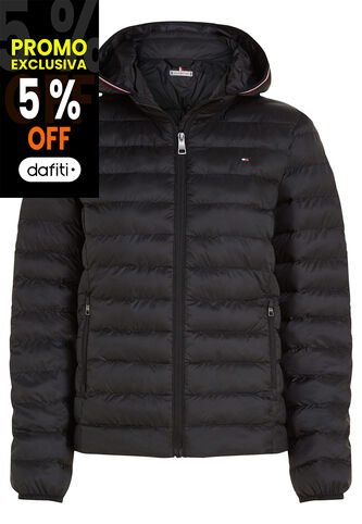 Chaqueta Negra Acolchada Con Logo Bordado Tommy Hilfiger Tommy Hilfiger