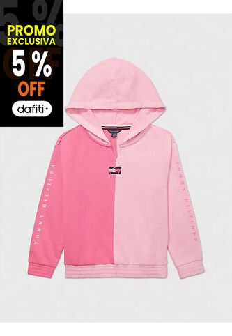 Buzo Rosado Niña Diseño De Bloques De Colores Adaptive Tommy Hilfiger Tommy Hilfiger