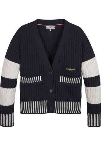 Saco Azul De Rayas Con Logo Para Niña Tommy Hilfiger Tommy Hilfiger