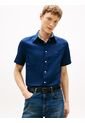 Camisa Azul Lino Solida De Corte Regular Tommy Hilfiger de Tommy Hilfiger