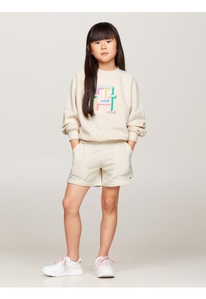 Saco Beige Monogram De Corte Regular Para Niña Tommy Hilfiger