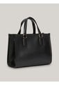 Bolso Negro Tote Pequeño Con Monotipo Hilfiger Tommy Hilfiger de Tommy Hilfiger
