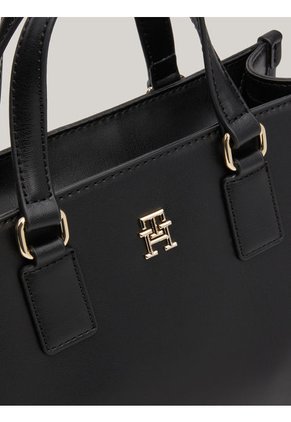 Bolso Negro Tote Pequeño Con Monotipo Hilfiger Tommy Hilfiger