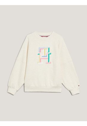 Saco Beige Monogram De Corte Regular Para Niña Tommy Hilfiger