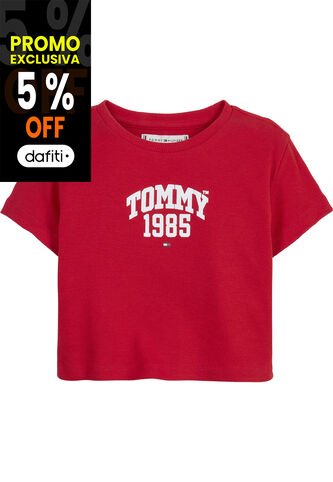 Camiseta Universitaria De Punto Elástico Para Niña Tommy Hilfiger Tommy Hilfiger
