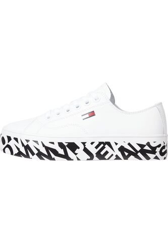 Tenis De Piel Con Suela Cupsole Mujer Blanco Tommy Hilfiger Tommy Hilfiger