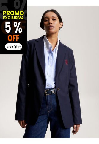 Americana Con Monograma Th Estilo Sello Mujer Azul Tommy Hilfiger Tommy Hilfiger