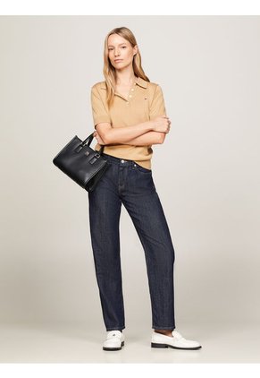 Bolso Negro Tote Pequeño Con Monotipo Hilfiger Tommy Hilfiger