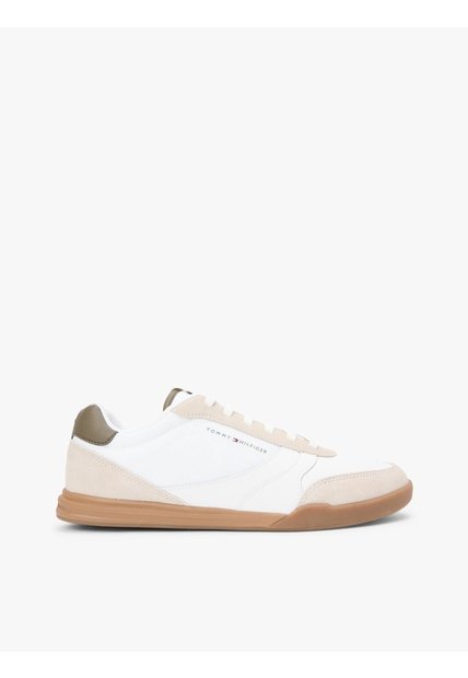 Tenis Beige Con Mezcla De Texturizas Tommy Hilfiger