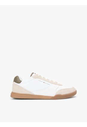 Tenis Beige Con Mezcla De Texturizas Tommy Hilfiger