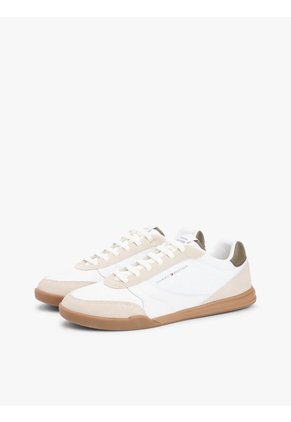 Tenis Beige Con Mezcla De Texturizas Tommy Hilfiger
