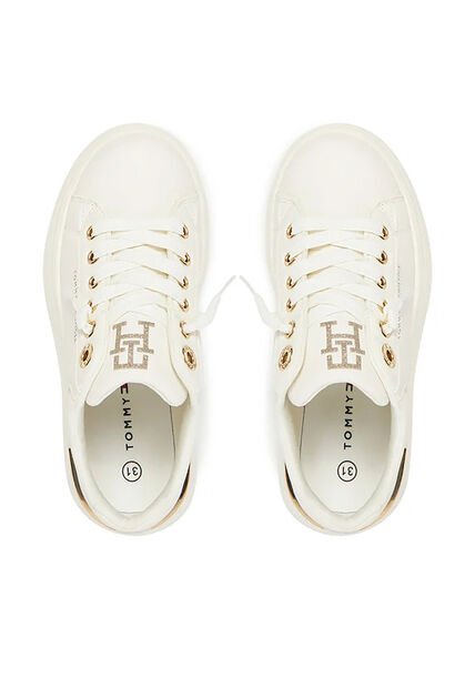 Tenis Blanco Bajas Casuales Con Cordones Tommy Hilfiger