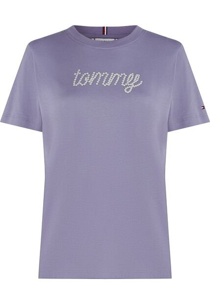 Camiseta Morado Con Logo Gráfico De Corte Regular Tommy Hilfiger