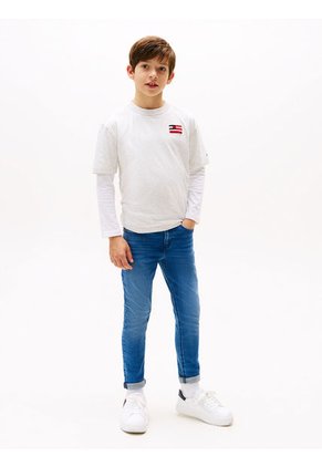 Jeans Azul Scanton De Corte Slim Para Niño Tommy Hilfiger