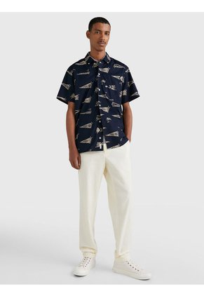 Camisa Náutica De Corte Regular Hombre Azul Tommy Hilfiger