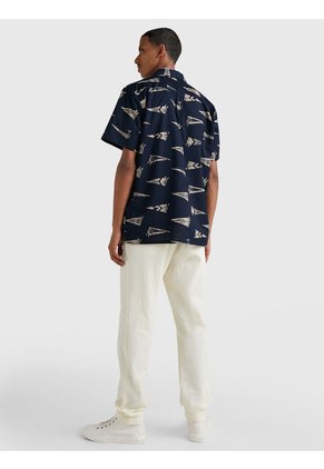 Camisa Náutica De Corte Regular Hombre Azul Tommy Hilfiger