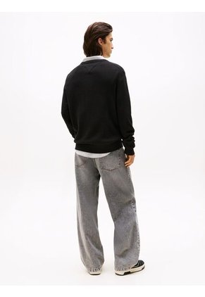 Saco Negro Slim De Cuello Redondo Tommy Jeans