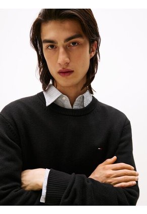 Saco Negro Slim De Cuello Redondo Tommy Jeans