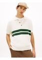 Polo Blanco De Punto Tommy Badge De Corte Regular Tommy Jeans de Tommy Hilfiger