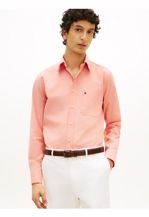 Camisa Naranja Oxford Ligera De Corte Regular Tommy Hilfiger
