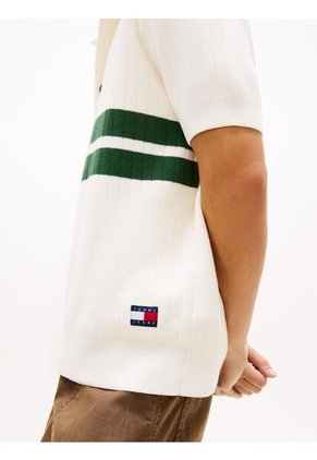Polo Blanco De Punto Tommy Badge De Corte Regular Tommy Jeans