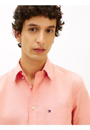Camisa Naranja Oxford Ligera De Corte Regular Tommy Hilfiger