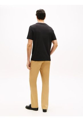 Camiseta Negra De Punto Con Logo Tommy Hilfiger