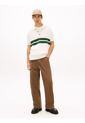 Polo Blanco De Punto Tommy Badge De Corte Regular Tommy Jeans