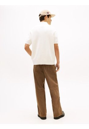 Polo Blanco De Punto Tommy Badge De Corte Regular Tommy Jeans